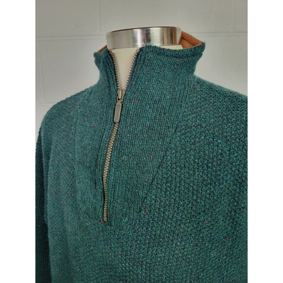 Vintage‎ Orvis Mens Green Flecked Wool Blend 1/4 Sweater Jacket USA Large - Picture 6 of 9